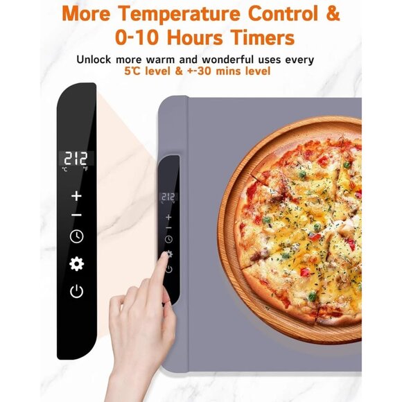 Food Warming Mat with 5℃ Temperature Control & Timer (Dark Gray) - Picture 5 of 6